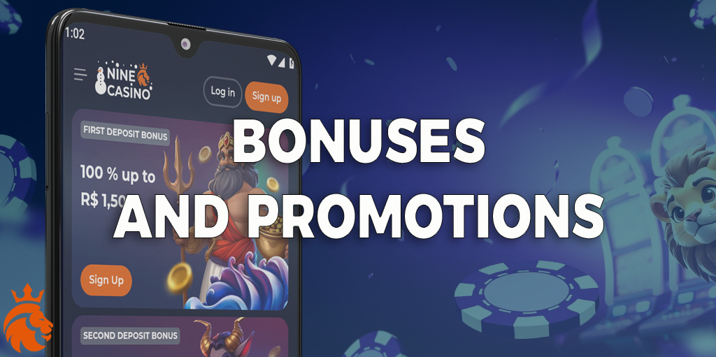 And, of course, all casino bonuses and promotions are available in the Nine Casino app.