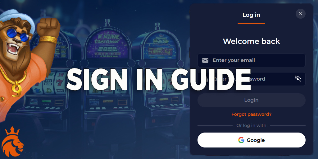 UK Nine Casino - step-by-step instructions for logging into the site.