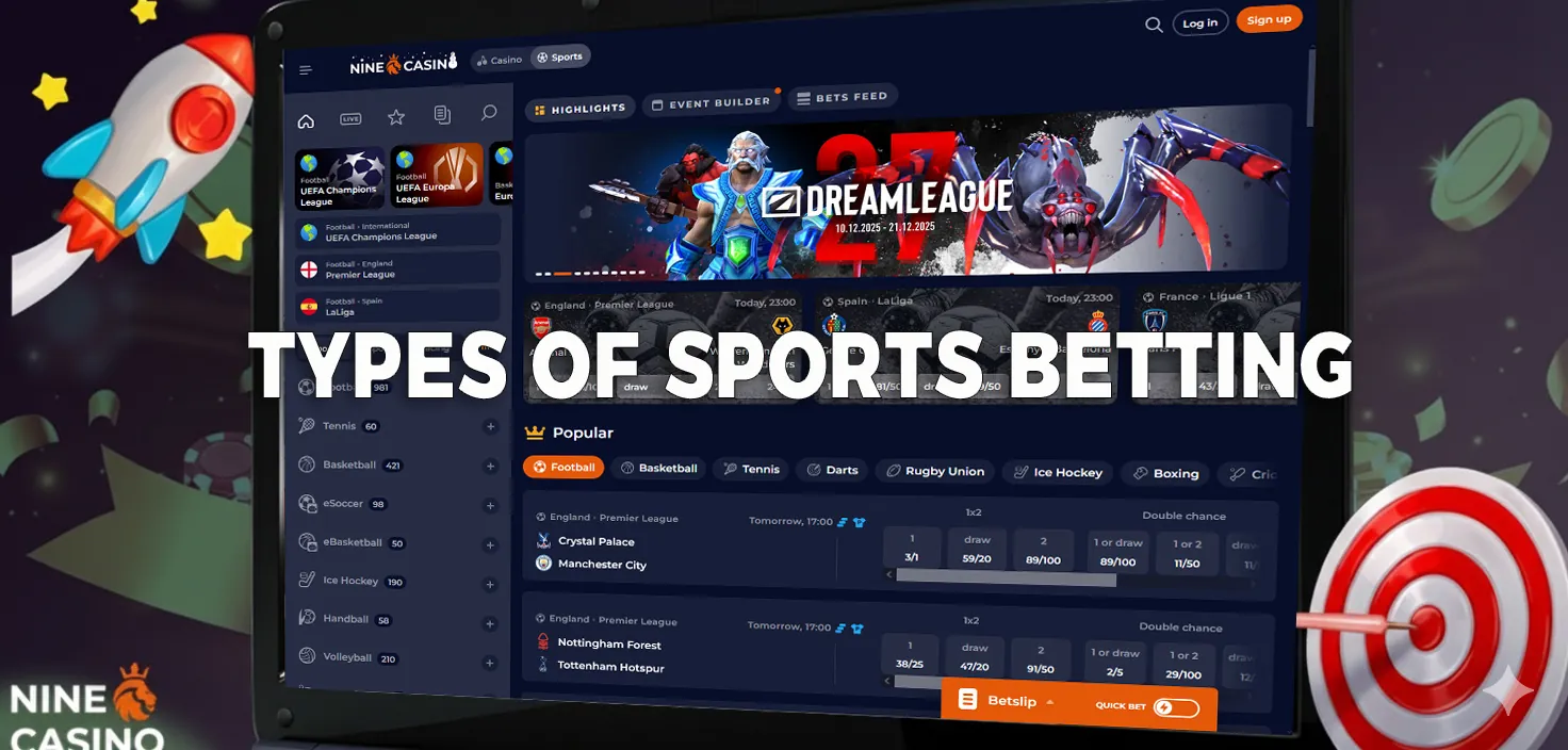 Nine Win Casino also offers a wide selection of sports betting.